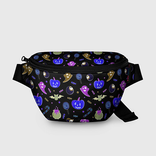 Поясная сумка Halloween blue black pumpkin / 3D-принт – фото 1