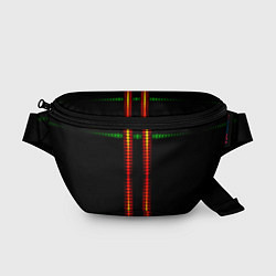 Поясная сумка Neon black green circles
