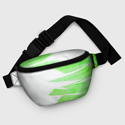 Поясная сумка Color white light green stripes, цвет: 3D-принт — фото 2