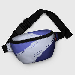 Поясная сумка Сине-голубые неравномерные полосы, цвет: 3D-принт — фото 2