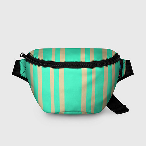 Поясная сумка Color blue beige stripes / 3D-принт – фото 1