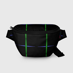 Поясная сумка Color black green purple stripes