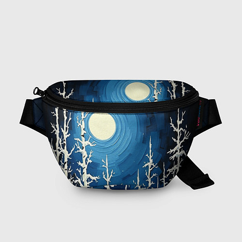 Поясная сумка Полнолуние и берёзы акрилом / 3D-принт – фото 1