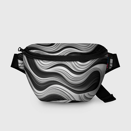 Поясная сумка Абстракция серые и черные линии / 3D-принт – фото 1