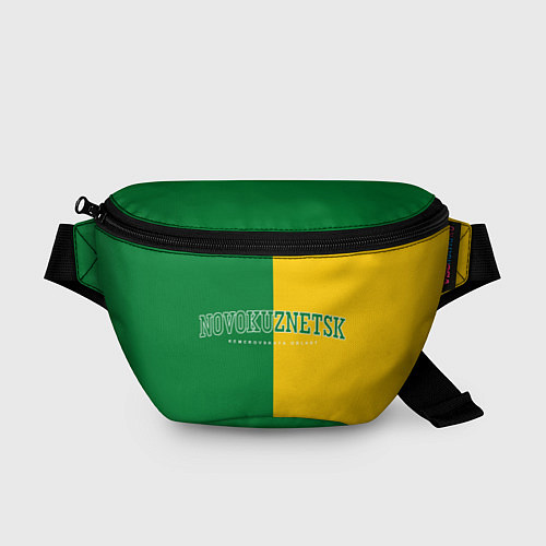 Поясная сумка Новокузнецк, зелёно-жёлтый / 3D-принт – фото 1