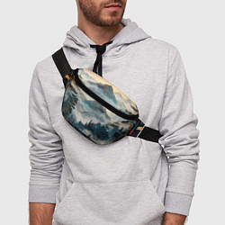 Поясная сумка Японские горы и туман, цвет: 3D-принт — фото 2