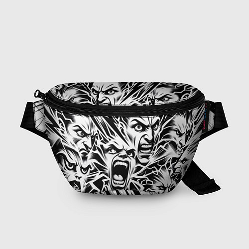 Поясная сумка Свирепые лица и молнии - нейроарт / 3D-принт – фото 1