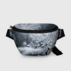 Поясная сумка Снежинка на черно белое, цвет: 3D-принт