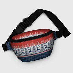 Поясная сумка Вязаный узор с оленями, цвет: 3D-принт — фото 2