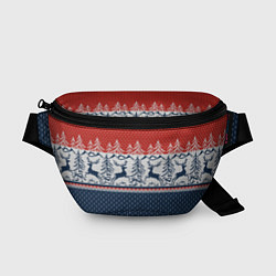 Поясная сумка Вязаный узор с оленями