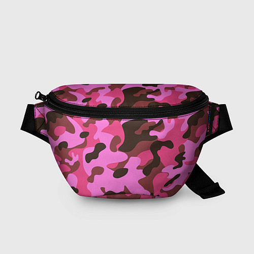 Поясная сумка Камуфляж: розовый/коричневый / 3D-принт – фото 1