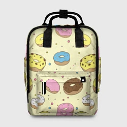 Рюкзак женский Сладкие пончики, цвет: 3D-принт