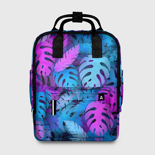 Женский рюкзак Сине-розовые тропики / 3D-принт – фото 1