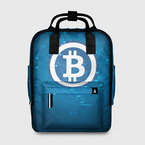 Женский рюкзак Bitcoin Blue / 3D-принт – фото 1