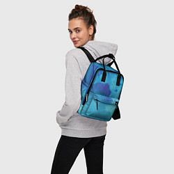 Рюкзак женский Синяя акварель, цвет: 3D-принт — фото 2