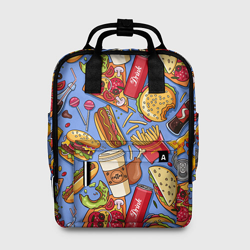Женский рюкзак Fastfood Life / 3D-принт – фото 1