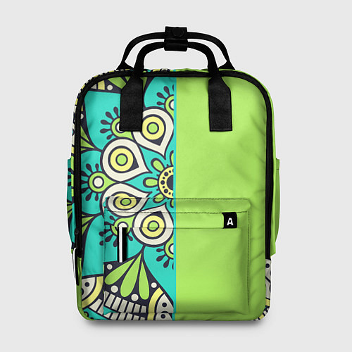 Женский рюкзак Салатовый цветок мандалы / 3D-принт – фото 1