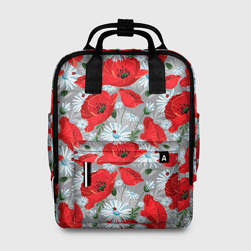 Женский рюкзак Цветущие маки / 3D-принт – фото 1