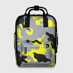 Рюкзак женский Yellow & Grey Camouflage, цвет: 3D-принт