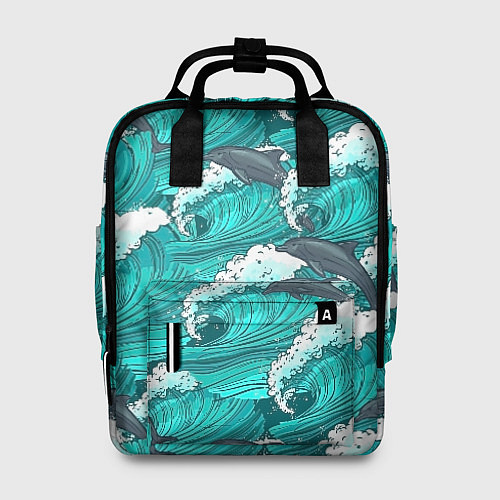 Женский рюкзак Лазурные дельфины / 3D-принт – фото 1