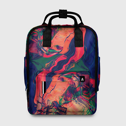 Женский рюкзак Цветные разводы / 3D-принт – фото 1