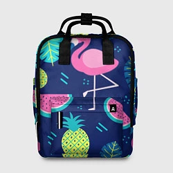 Рюкзак женский Фруктовый фламинго, цвет: 3D-принт