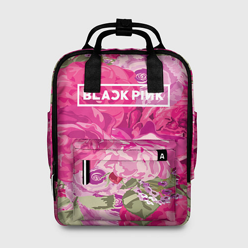 Женский рюкзак Black Pink: Abstract Flowers / 3D-принт – фото 1