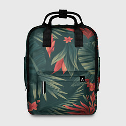 Рюкзак женский Зеленые тропики цвета 3D-принт — фото 1