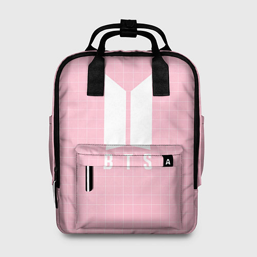 Женский рюкзак BTS: Pink Grid / 3D-принт – фото 1