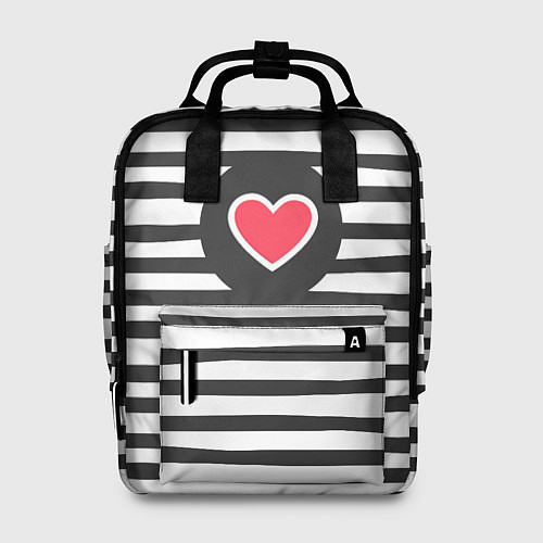 Женский рюкзак Сердце в полоску / 3D-принт – фото 1