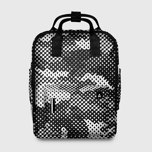 Женский рюкзак Черный камуфляж / 3D-принт – фото 1
