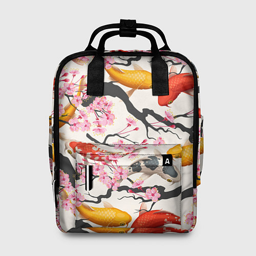 Женский рюкзак Карпы кои в сакуре / 3D-принт – фото 1