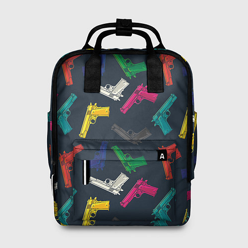 Женский рюкзак Разноцветные пистолеты / 3D-принт – фото 1