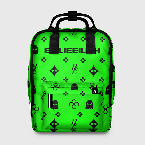 Женский рюкзак Billie Eilish: Green Pattern / 3D-принт – фото 1