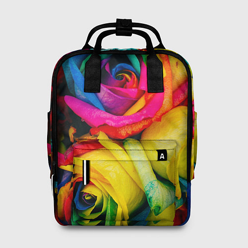 Женский рюкзак Разноцветные розы / 3D-принт – фото 1