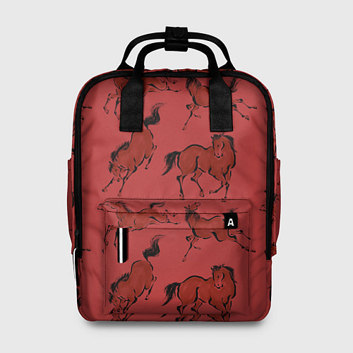 Женский рюкзак Красные кони / 3D-принт – фото 1