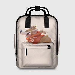 Рюкзак женский КОРГИ И МЫШАТА, цвет: 3D-принт