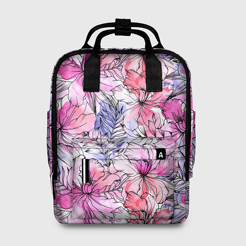 Женский рюкзак Акварельные цветы / 3D-принт – фото 1