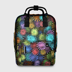 Рюкзак женский Разноцветные вирусы, цвет: 3D-принт