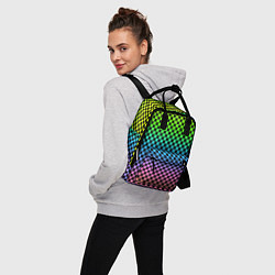 Рюкзак женский РАДУЖНАЯ ШАХМАТКА, цвет: 3D-принт — фото 2