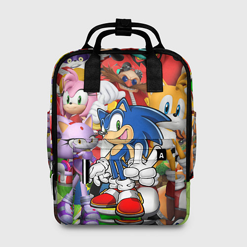 Женский рюкзак Sonic ПЕРСОНАЖИ / 3D-принт – фото 1