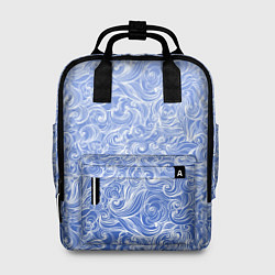 Рюкзак женский Волны на голубом фоне, цвет: 3D-принт