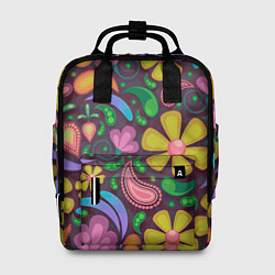 Рюкзак женский Летние цветы узор на темном, цвет: 3D-принт