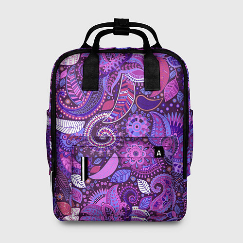 Женский рюкзак Фиолетовый этнический дудлинг / 3D-принт – фото 1