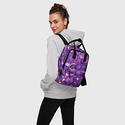 Рюкзак женский Фиолетовый этнический дудлинг, цвет: 3D-принт — фото 2