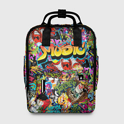 Рюкзак женский Граффити Крейзи мьюзик, цвет: 3D-принт