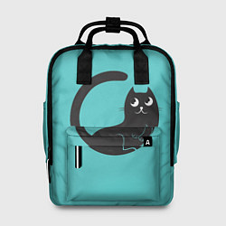 Рюкзак женский Чёрный котя, цвет: 3D-принт