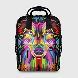Рюкзак женский Neon wolf, цвет: 3D-принт