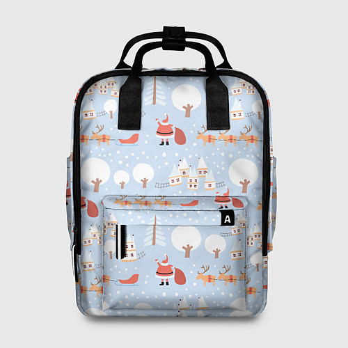 Женский рюкзак Дед мороз с оленями / 3D-принт – фото 1