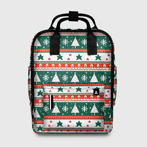 Женский рюкзак Новогодний орнамент / 3D-принт – фото 1